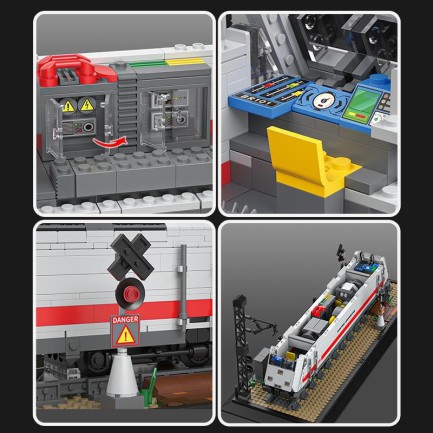 Reobrix Technic 66802 Lokomotif Tren BR101 (Electric Locomotive) Yaratıcı Yapı Blok Seti Building Blocks - 1928 Parça - Thumbnail