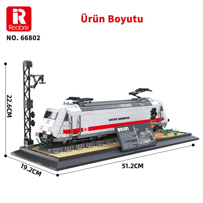 Reobrix Technic 66802 Lokomotif Tren BR101 (Electric Locomotive) Yaratıcı Yapı Blok Seti Building Blocks - 1928 Parça