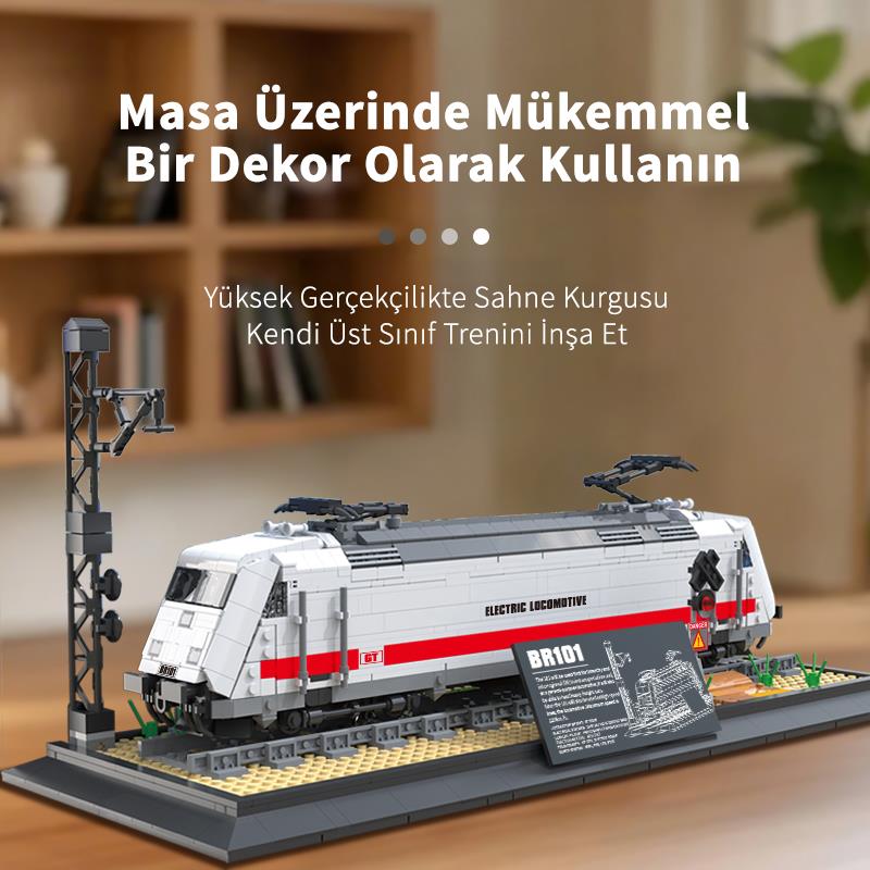 Reobrix Technic 66802 Lokomotif Tren BR101 (Electric Locomotive) Yaratıcı Yapı Blok Seti Building Blocks - 1928 Parça