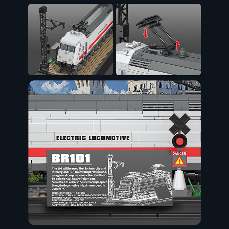 Reobrix Technic 66802 Lokomotif Tren BR101 (Electric Locomotive) Yaratıcı Yapı Blok Seti Building Blocks - 1928 Parça
