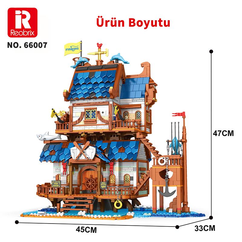 Reobrix Technic 66007 Balıkçı Evi Yaratıcı Yapı Blok Seti Building Blocks (Fishing Store)-2450 Parça