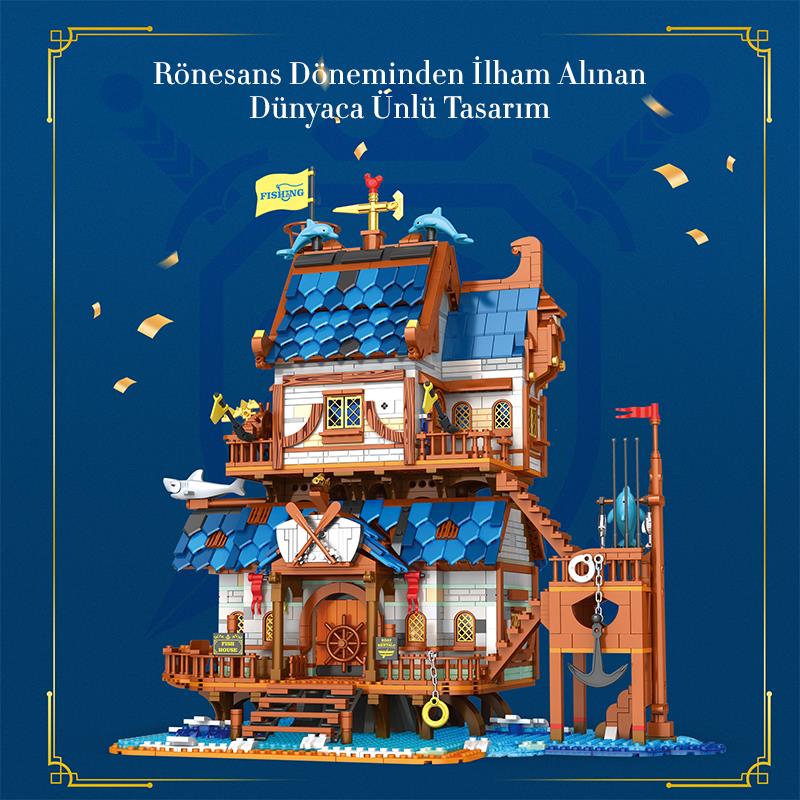 Reobrix Technic 66007 Balıkçı Evi Yaratıcı Yapı Blok Seti Building Blocks (Fishing Store)-2450 Parça