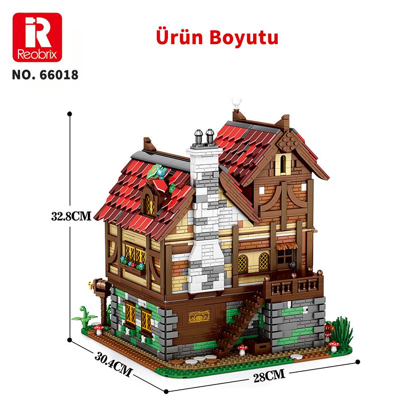 Reobrix 66018 Orta Çağ Bistrosu Yaratıcı Yapı Blok Seti Building Blocks (Medieval Bistro)-2831 Parça