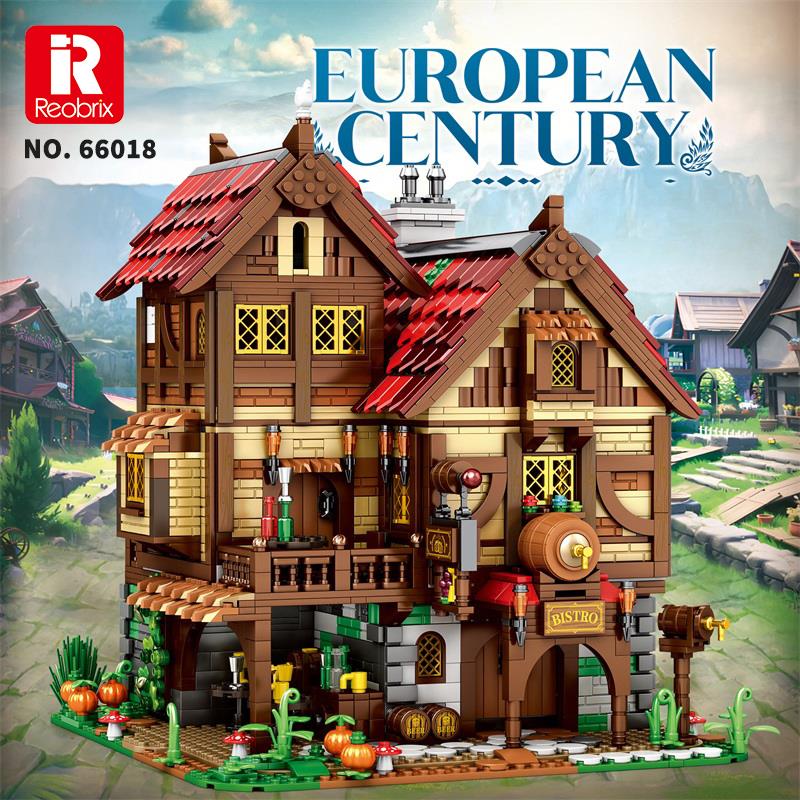 Reobrix 66018 Orta Çağ Bistrosu Yaratıcı Yapı Blok Seti Building Blocks (Medieval Bistro)-2831 Parça