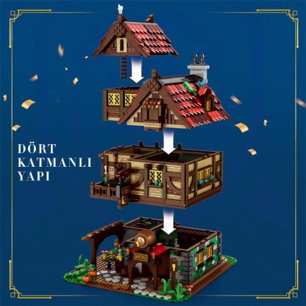 Reobrix 66018 Orta Çağ Bistrosu Yaratıcı Yapı Blok Seti Building Blocks (Medieval Bistro)-2831 Parça - Thumbnail