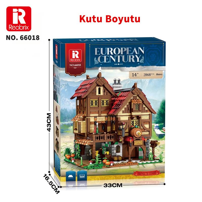 Reobrix 66018 Orta Çağ Bistrosu Yaratıcı Yapı Blok Seti Building Blocks (Medieval Bistro)-2831 Parça
