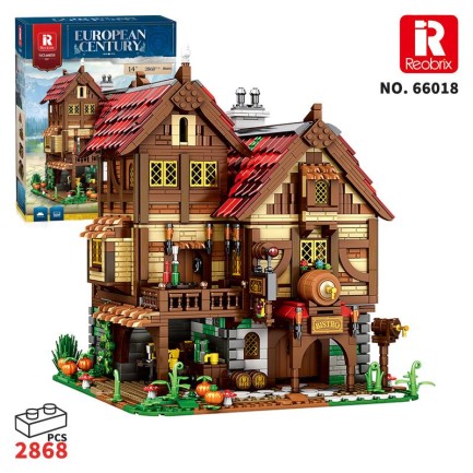 Reobrix - Reobrix 66018 Orta Çağ Bistrosu Yaratıcı Yapı Blok Seti Building Blocks (Medieval Bistro)-2831 Parça