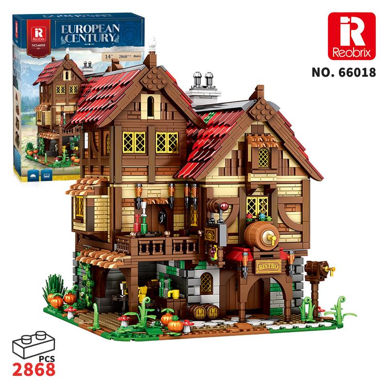 Reobrix 66018 Orta Çağ Bistrosu Yaratıcı Yapı Blok Seti Building Blocks (Medieval Bistro)-2831 Parça