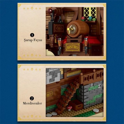 Reobrix 66018 Orta Çağ Bistrosu Yaratıcı Yapı Blok Seti Building Blocks (Medieval Bistro)-2831 Parça - Thumbnail