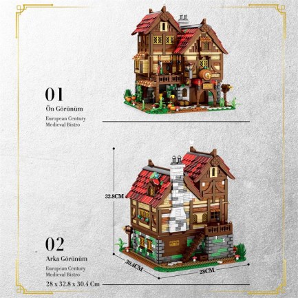 Reobrix 66018 Orta Çağ Bistrosu Yaratıcı Yapı Blok Seti Building Blocks (Medieval Bistro)-2831 Parça - Thumbnail