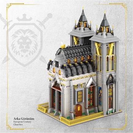 Reobrix 66027 Ortaçağ Kilisesi Yaratıcı Yapı Blok Seti Building Blocks (European Century Medieval Churches)- 3468 Parça - Thumbnail
