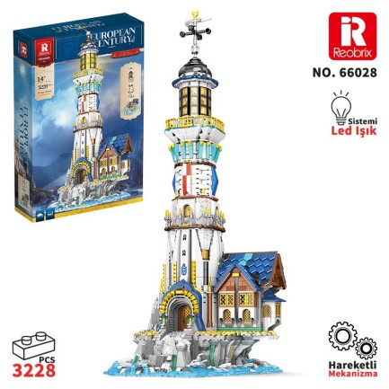 Reobrix - Reobrix 66028 Deniz Feneri Yaratıcı Yapı Blok Seti Building Blocks (European Century:Lighthouse) - 2966 Parça
