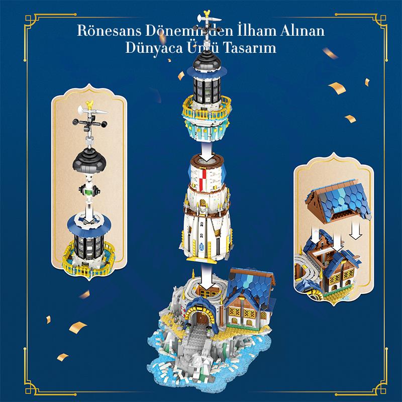 Reobrix 66028 Deniz Feneri Yaratıcı Yapı Blok Seti Building Blocks (European Century:Lighthouse) - 2966 Parça