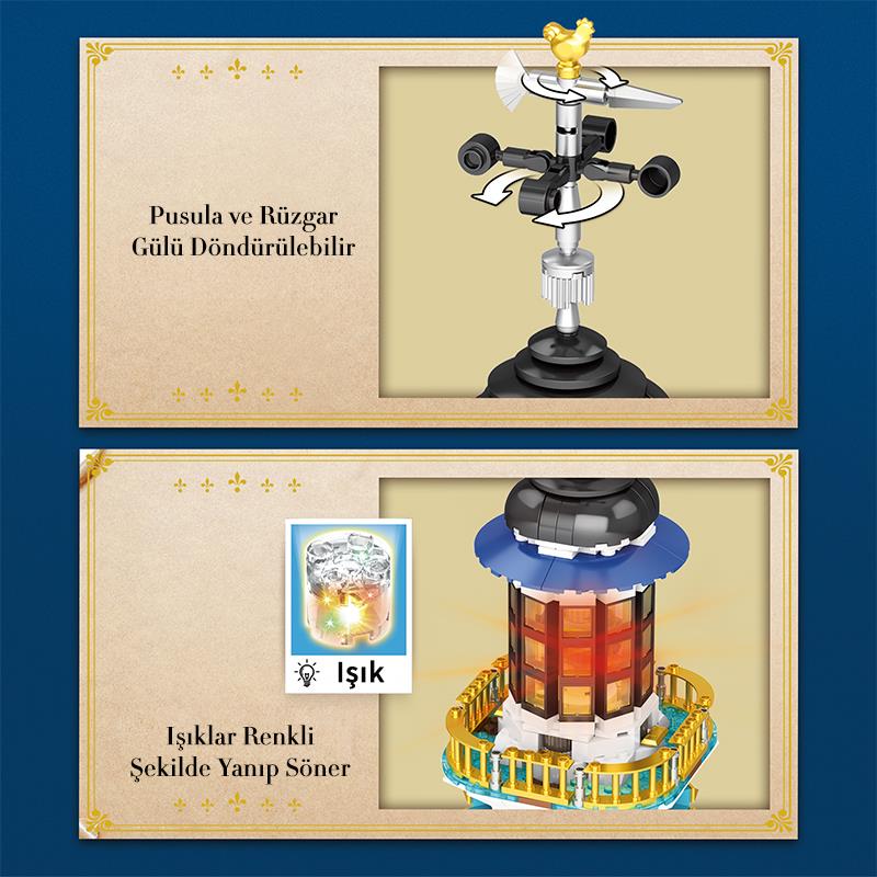Reobrix 66028 Deniz Feneri Yaratıcı Yapı Blok Seti Building Blocks (European Century:Lighthouse) - 2966 Parça