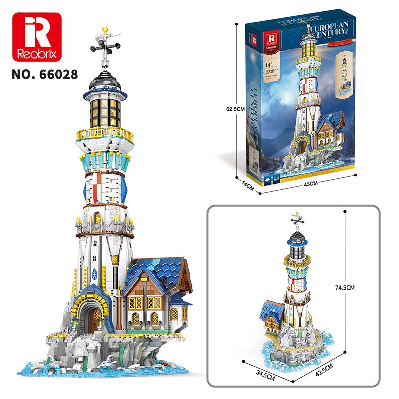 Reobrix 66028 Deniz Feneri Yaratıcı Yapı Blok Seti Building Blocks (European Century:Lighthouse) - 2966 Parça