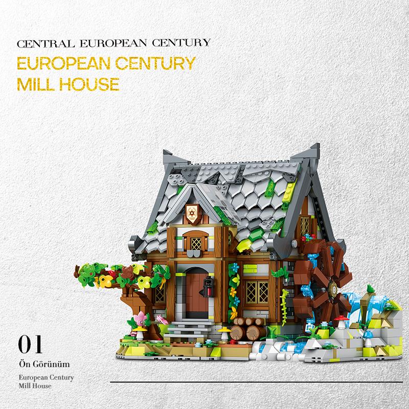 Reobrix 66045 Değirmen Evi Yaratıcı Yapı Blok Seti Building Blocks (Europen Century Mill House)- 1873 Parça