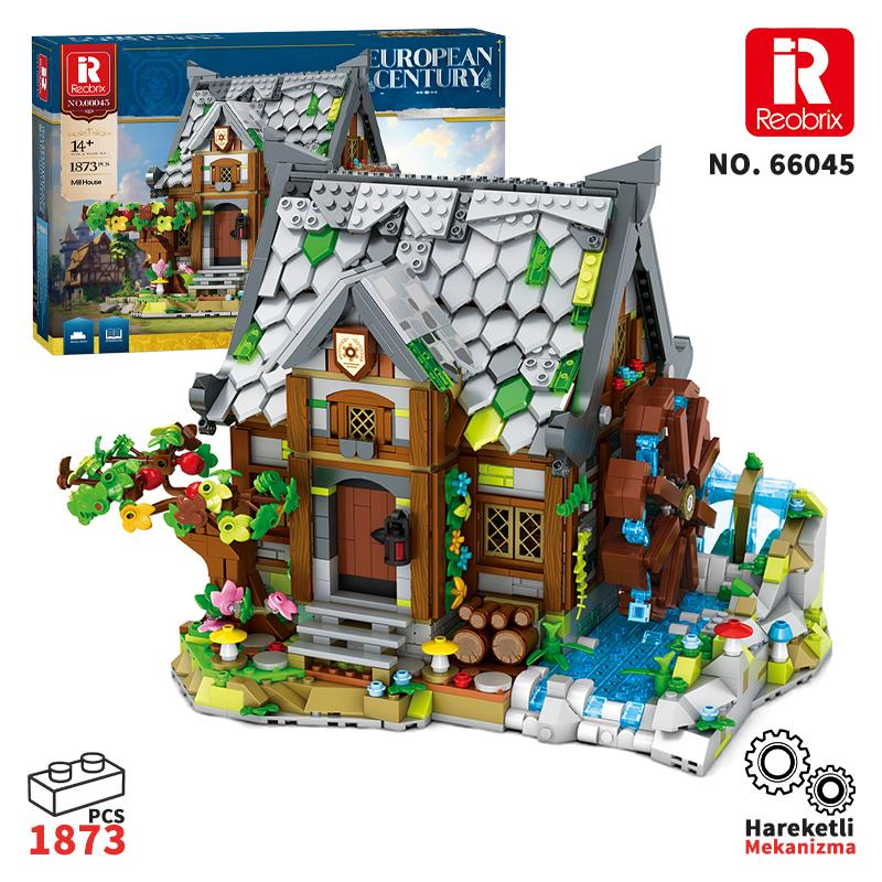Reobrix 66045 Değirmen Evi Yaratıcı Yapı Blok Seti Building Blocks (Europen Century Mill House)- 1873 Parça