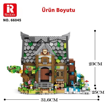 Reobrix 66045 Değirmen Evi Yaratıcı Yapı Blok Seti Building Blocks (Europen Century Mill House)- 1873 Parça - Thumbnail