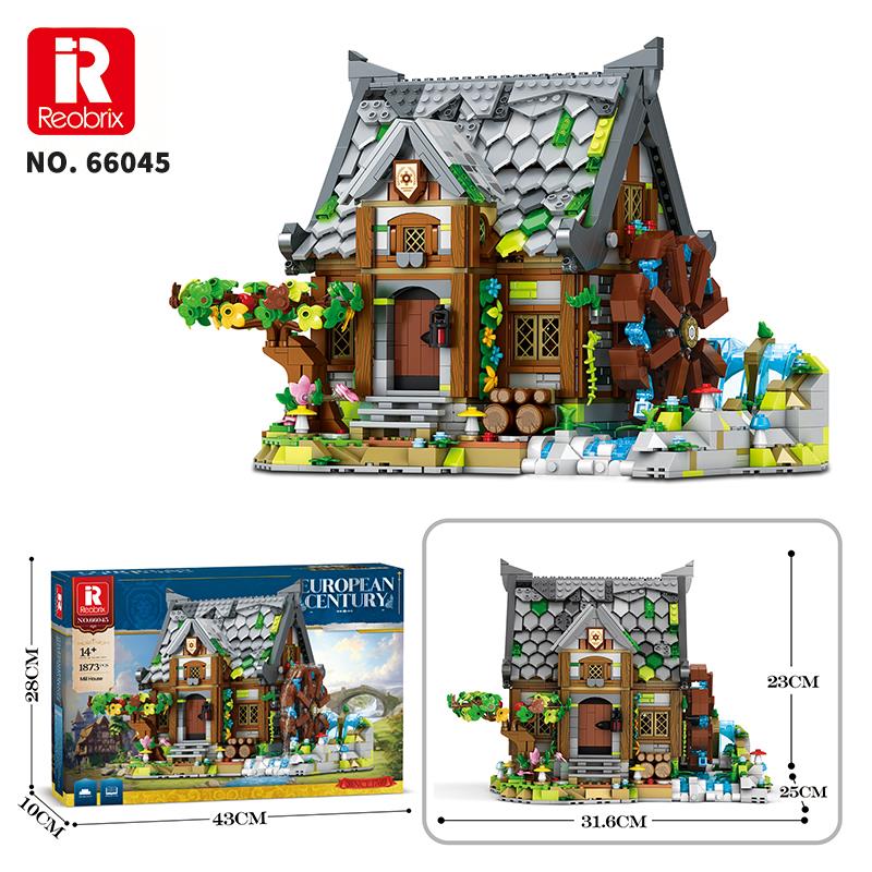Reobrix 66045 Değirmen Evi Yaratıcı Yapı Blok Seti Building Blocks (Europen Century Mill House)- 1873 Parça