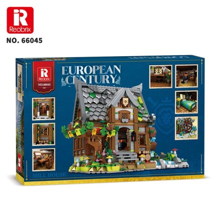 Reobrix 66045 Değirmen Evi Yaratıcı Yapı Blok Seti Building Blocks (Europen Century Mill House)- 1873 Parça - Thumbnail