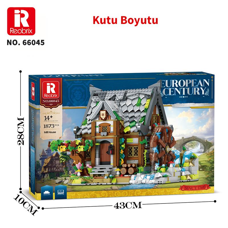 Reobrix 66045 Değirmen Evi Yaratıcı Yapı Blok Seti Building Blocks (Europen Century Mill House)- 1873 Parça