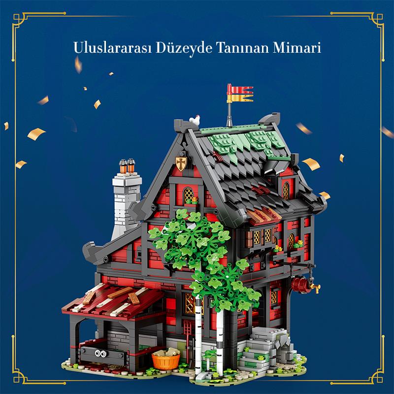 Reobrix 66017 Haçlı Hanı Yaratıcı Yapı Blok Seti Building Block (Medieval Tavern The Crusader's Inn)- 2953 Parça