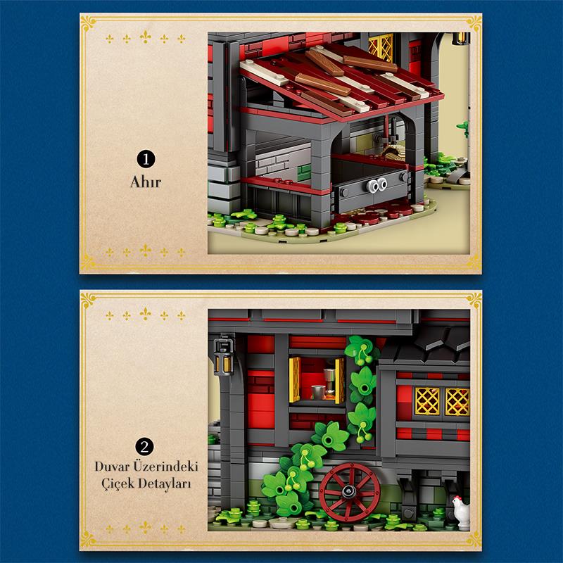 Reobrix 66017 Haçlı Hanı Yaratıcı Yapı Blok Seti Building Block (Medieval Tavern The Crusader's Inn)- 2953 Parça