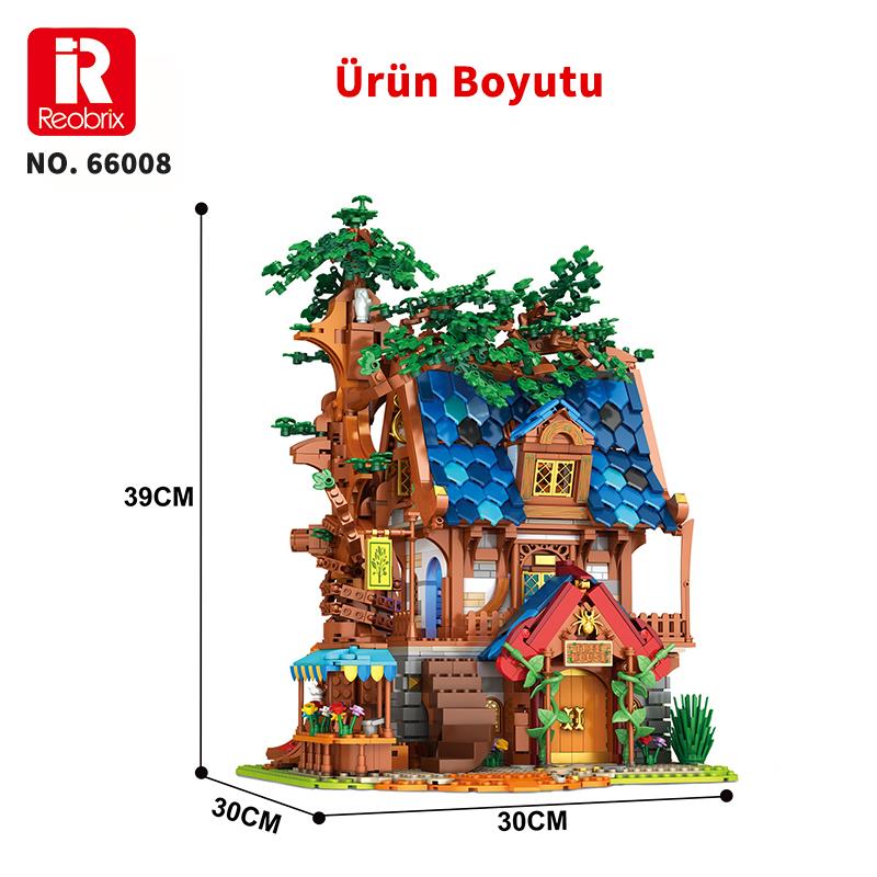 Reobrix 66008 Ağaç Evi Yaratıcı Yapı Blok Seti Building Blocks (Tree House)- 2566 Parça