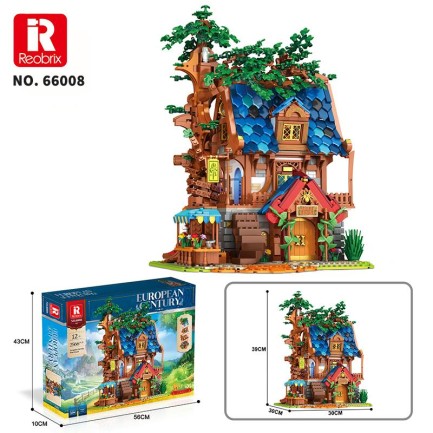 Reobrix 66008 Ağaç Evi Yaratıcı Yapı Blok Seti Building Blocks (Tree House)- 2566 Parça - Thumbnail