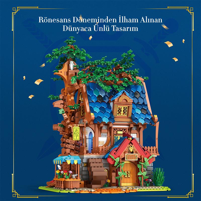 Reobrix 66008 Ağaç Evi Yaratıcı Yapı Blok Seti Building Blocks (Tree House)- 2566 Parça