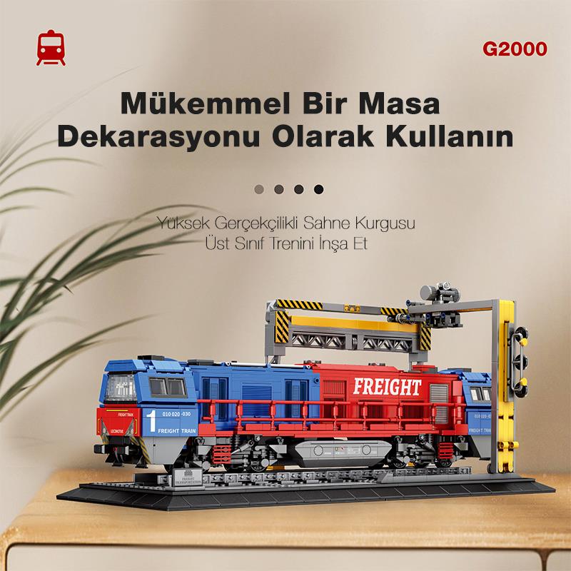 Reobrix Technic 66021 Avrupa Yük Treni G2000 (European Freight Train) Yaratıcı Yapı Blok Seti Building Blocks - 1980 Parça