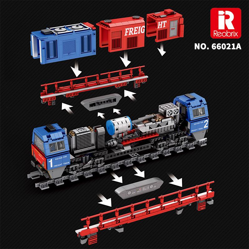 Reobrix Technic 66021 Avrupa Yük Treni G2000 (European Freight Train) Yaratıcı Yapı Blok Seti Building Blocks - 1980 Parça