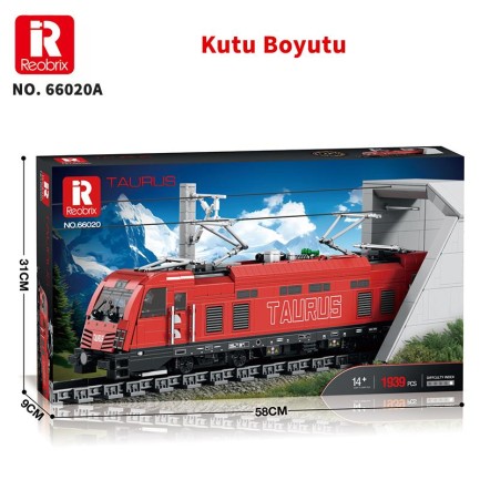 Reobrix Technic 66020 Avrupa Elektrikli Yolcu Treni (Taurus European Electric Passenger Train) Yapı Blok Seti Building Blocks - 1939 Parça - Thumbnail