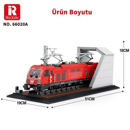 Reobrix Technic 66020 Avrupa Elektrikli Yolcu Treni (Taurus European Electric Passenger Train) Yapı Blok Seti Building Blocks - 1939 Parça - Thumbnail