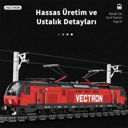 Reobrix Technic 66019 Yolcu Treni Vectron (European Electric Passenger Train) Yaratıcı Yapı Blok Seti Building Blocks - 1757 Parça - Thumbnail
