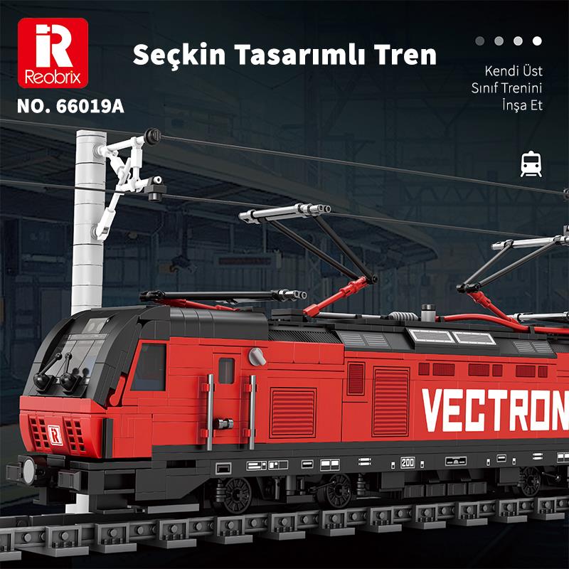 Reobrix Technic 66019 Yolcu Treni Vectron (European Electric Passenger Train) Yaratıcı Yapı Blok Seti Building Blocks - 1757 Parça