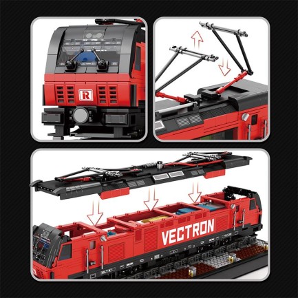 Reobrix Technic 66019 Yolcu Treni Vectron (European Electric Passenger Train) Yaratıcı Yapı Blok Seti Building Blocks - 1757 Parça - Thumbnail