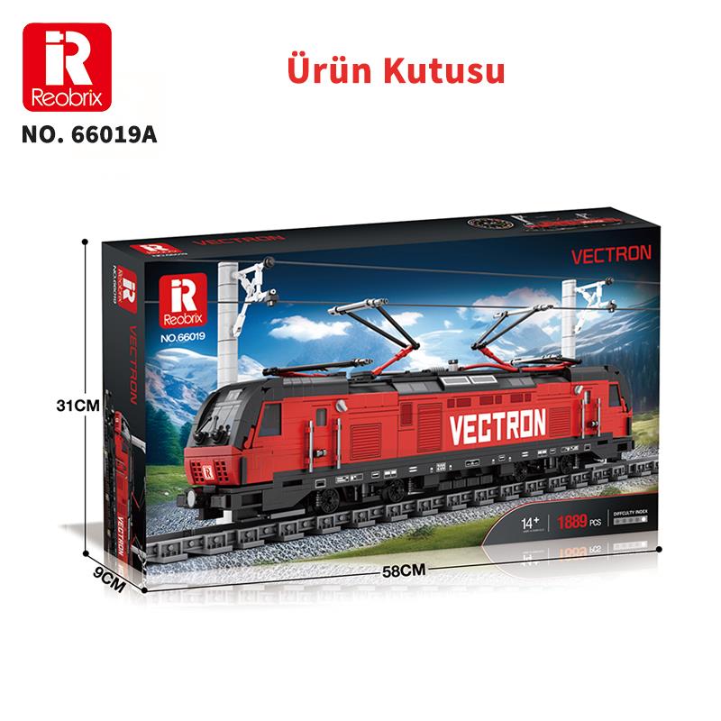 Reobrix Technic 66019 Yolcu Treni Vectron (European Electric Passenger Train) Yaratıcı Yapı Blok Seti Building Blocks - 1757 Parça