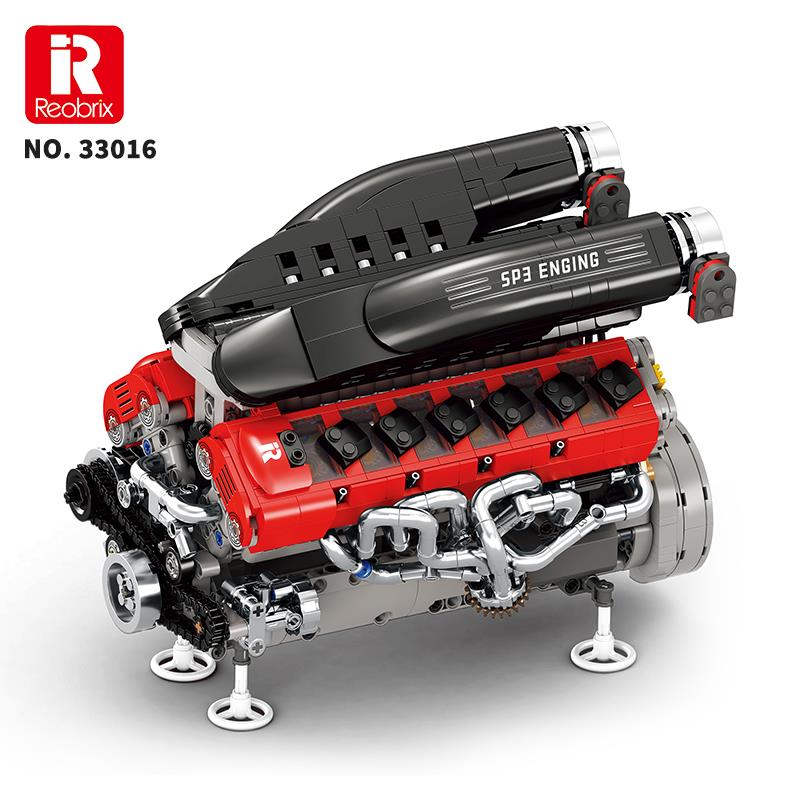 Reobrix Ferrari Daytona SP3 Motor Engine 33016 Brick Yapım Seti