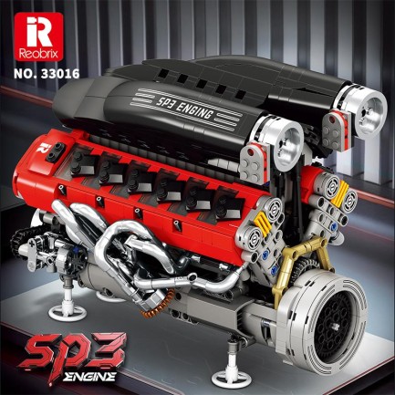 Reobrix Technic 33016 Ferrari Daytone SP3 Motor Bataryalı&Motorlu Yaratıcı Yapı Blok Seti Building Blocks - 1240 Parça - Thumbnail