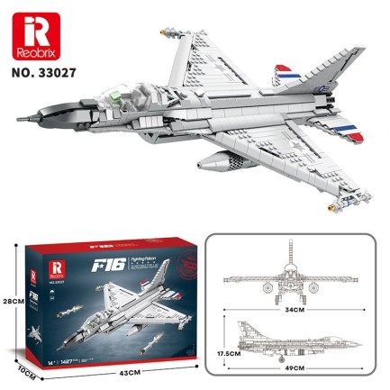 Reobrix 33027 F-16 Jet Uçak Yaratıcı Yapı Blok Seti Building Blocks (F-16 Fighting Falcon)-1427Parça - Thumbnail