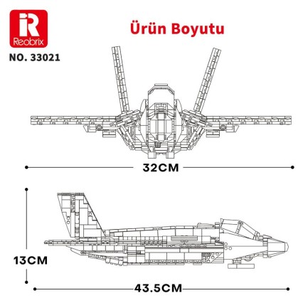 Reobrix 33021 F-35 Lightning II Fighter Jet Uçak Yaratıcı Yapı Blok Seti Building Blocks -1600 Parça - Thumbnail