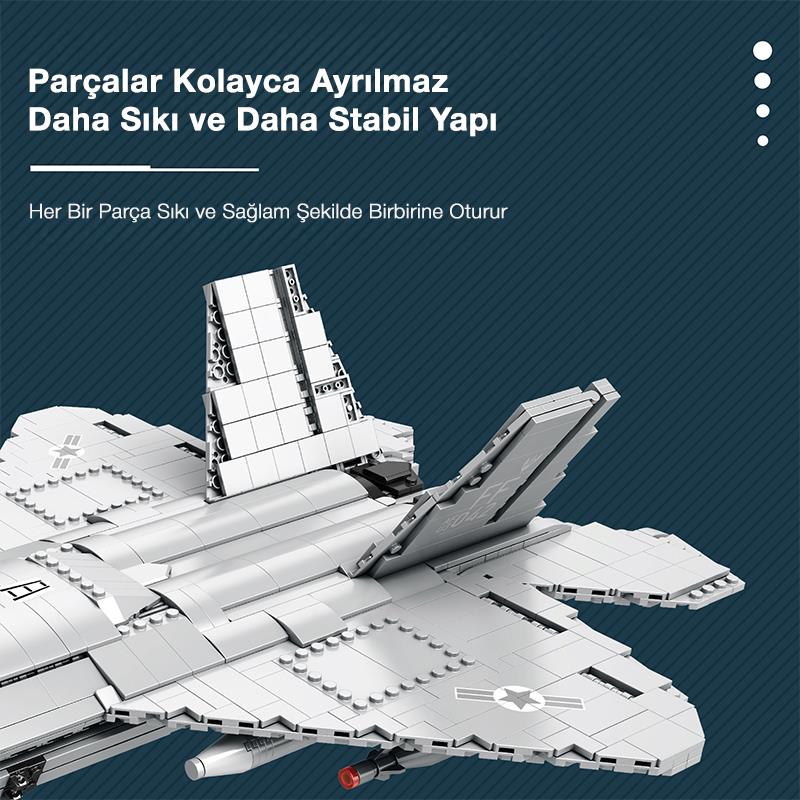 Reobrix Fighter Aircraft American Lockheed Martin/Boeing F-22 33020 Brick Yapım Seti