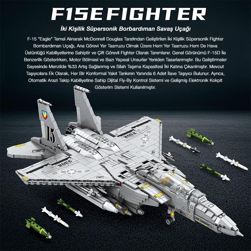 Reobrix Fighter Aircraft American McDonnell Douglas 33034 Brick Yapım Seti