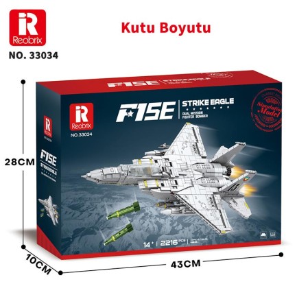 Reobrix Fighter Aircraft American McDonnell Douglas 33034 Brick Yapım Seti - Thumbnail
