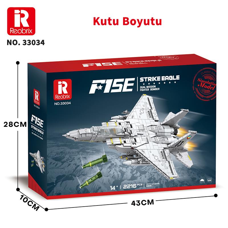 Reobrix Fighter Aircraft American McDonnell Douglas 33034 Brick Yapım Seti