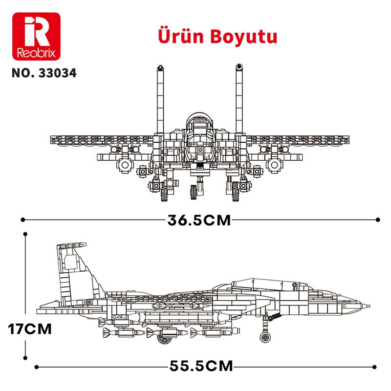 Reobrix Fighter Aircraft American McDonnell Douglas 33034 Brick Yapım Seti