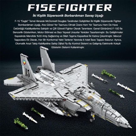 Reobrix Fighter Aircraft American McDonnell Douglas 33034 Brick Yapım Seti - Thumbnail