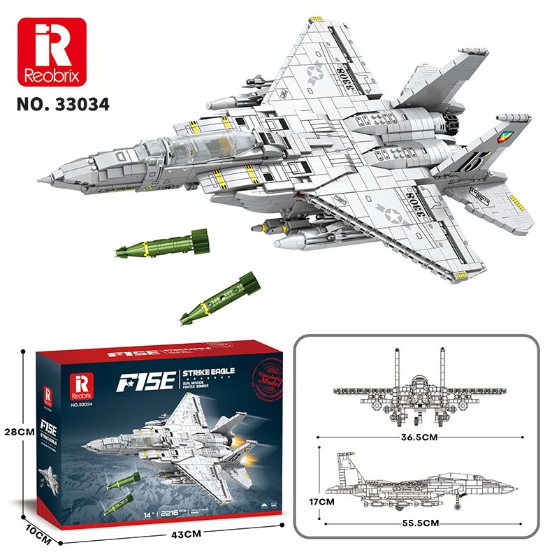 Reobrix Fighter Aircraft American McDonnell Douglas 33034 Brick Yapım Seti