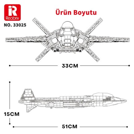 Reobrix Fighter Aircraft Chinese Chengdu J-20 33025 Brick Yapım Seti - Thumbnail